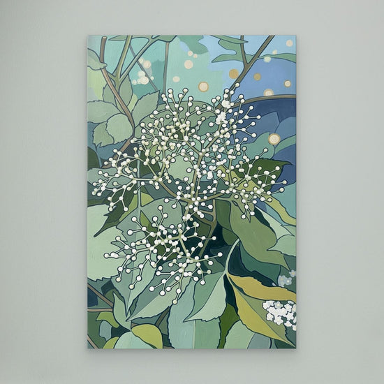 Elderflower Soft Bloom Cluster - Canvas