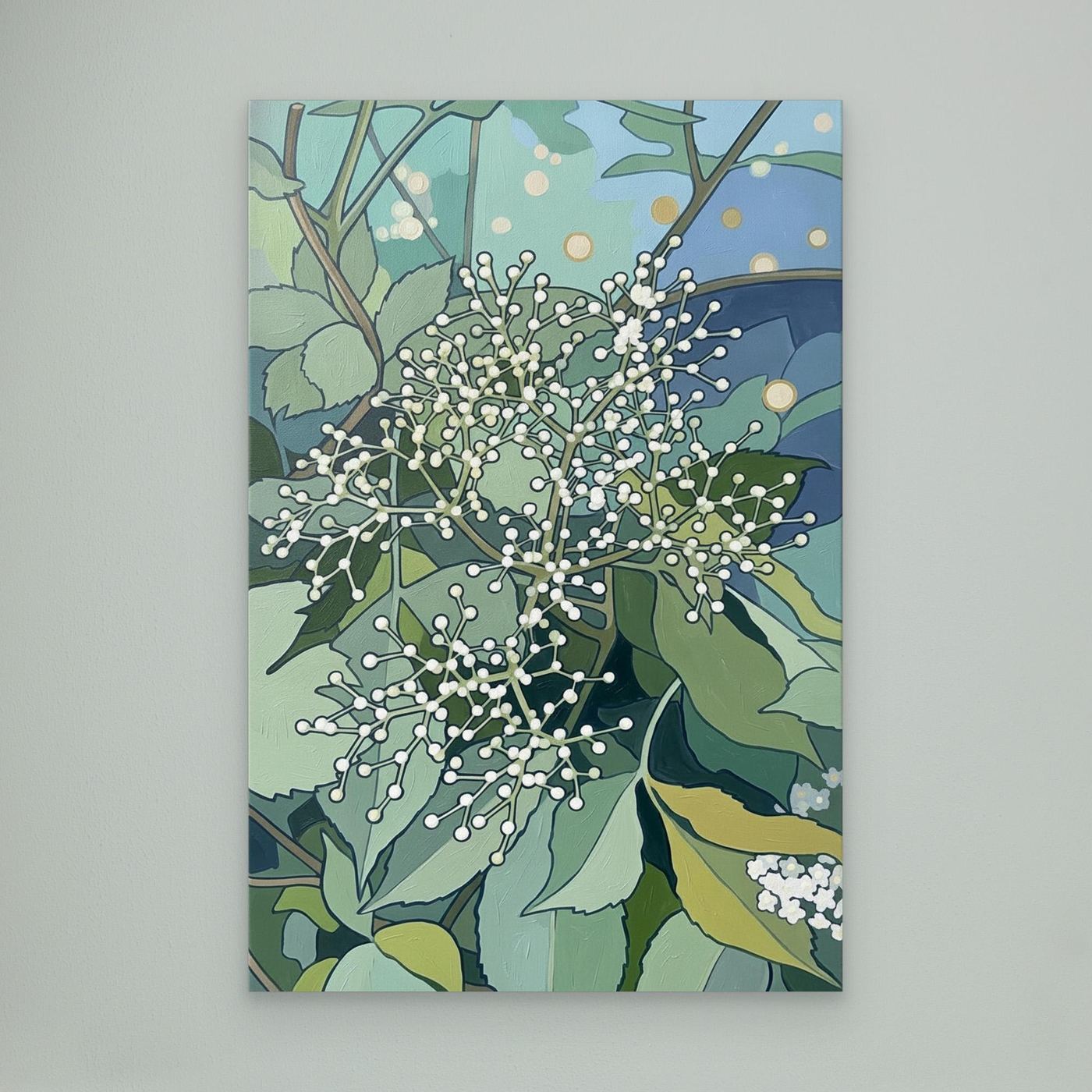 Elderflower Soft Bloom Cluster - Canvas