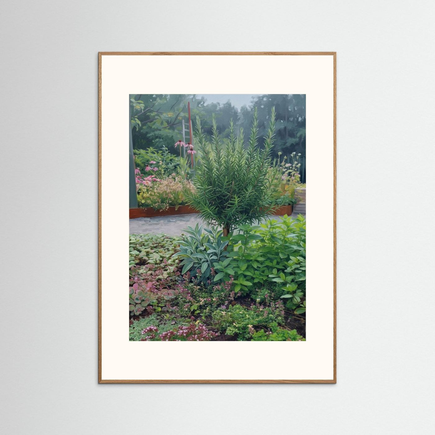 Herb Garden Botanical Poster – Rosemary & Herbs Plants Wall Art