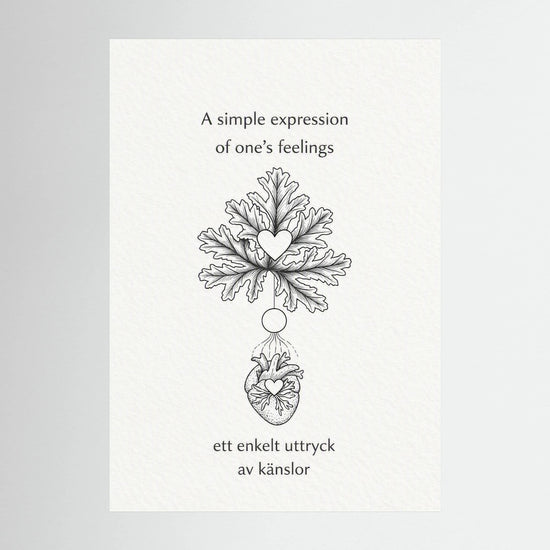 A Simple Expression of One’s Feelings – Heart and Leaf Illustration