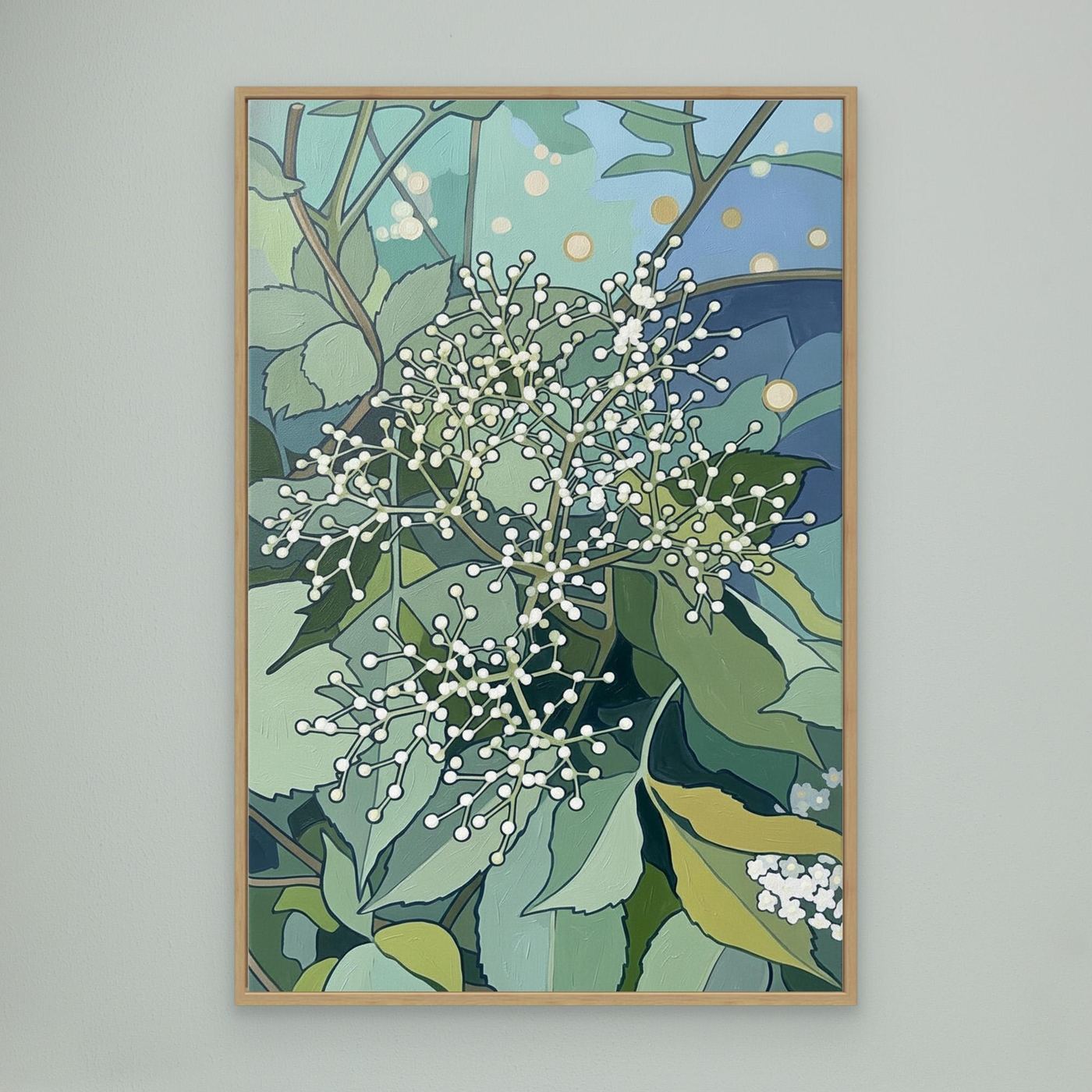 Elderflower Soft Bloom Cluster - Canvas