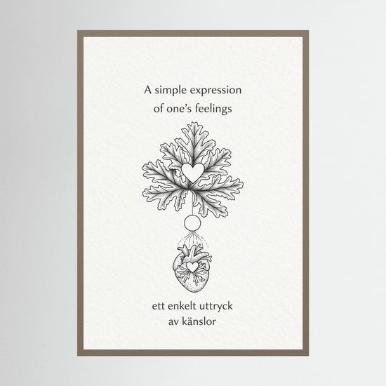 A Simple Expression of One’s Feelings – Heart and Leaf Illustration