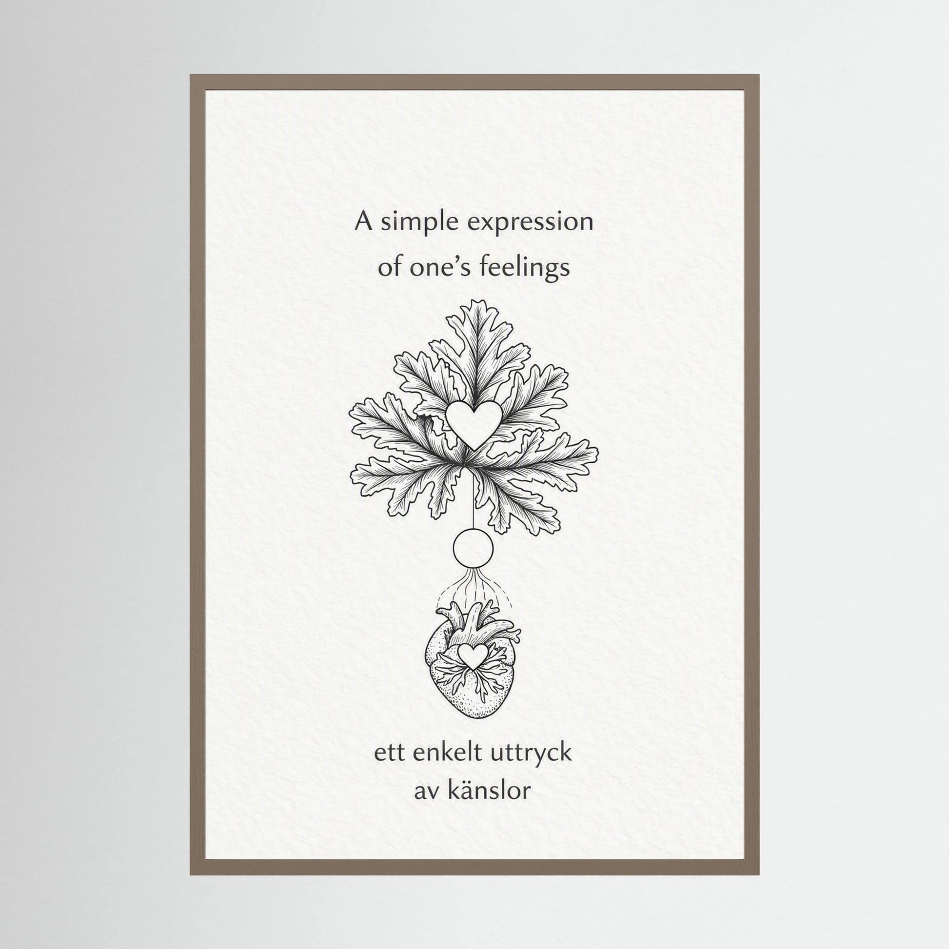 A Simple Expression of One’s Feelings – Heart and Leaf Illustration