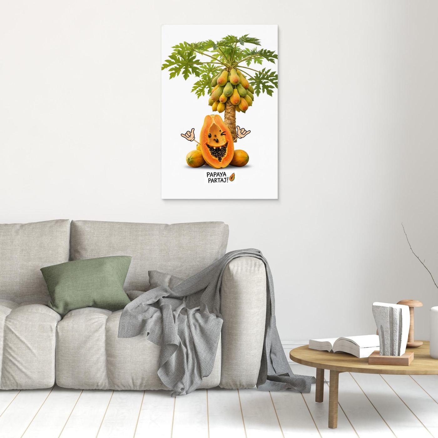 The Happy Papaya – Canvas Art Print