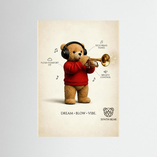 The Trumpet Teddy Poster - Music Series