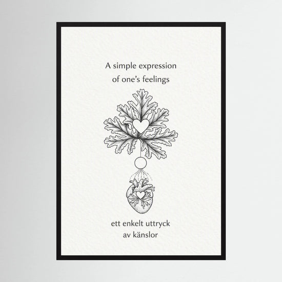A Simple Expression of One’s Feelings – Heart and Leaf Illustration