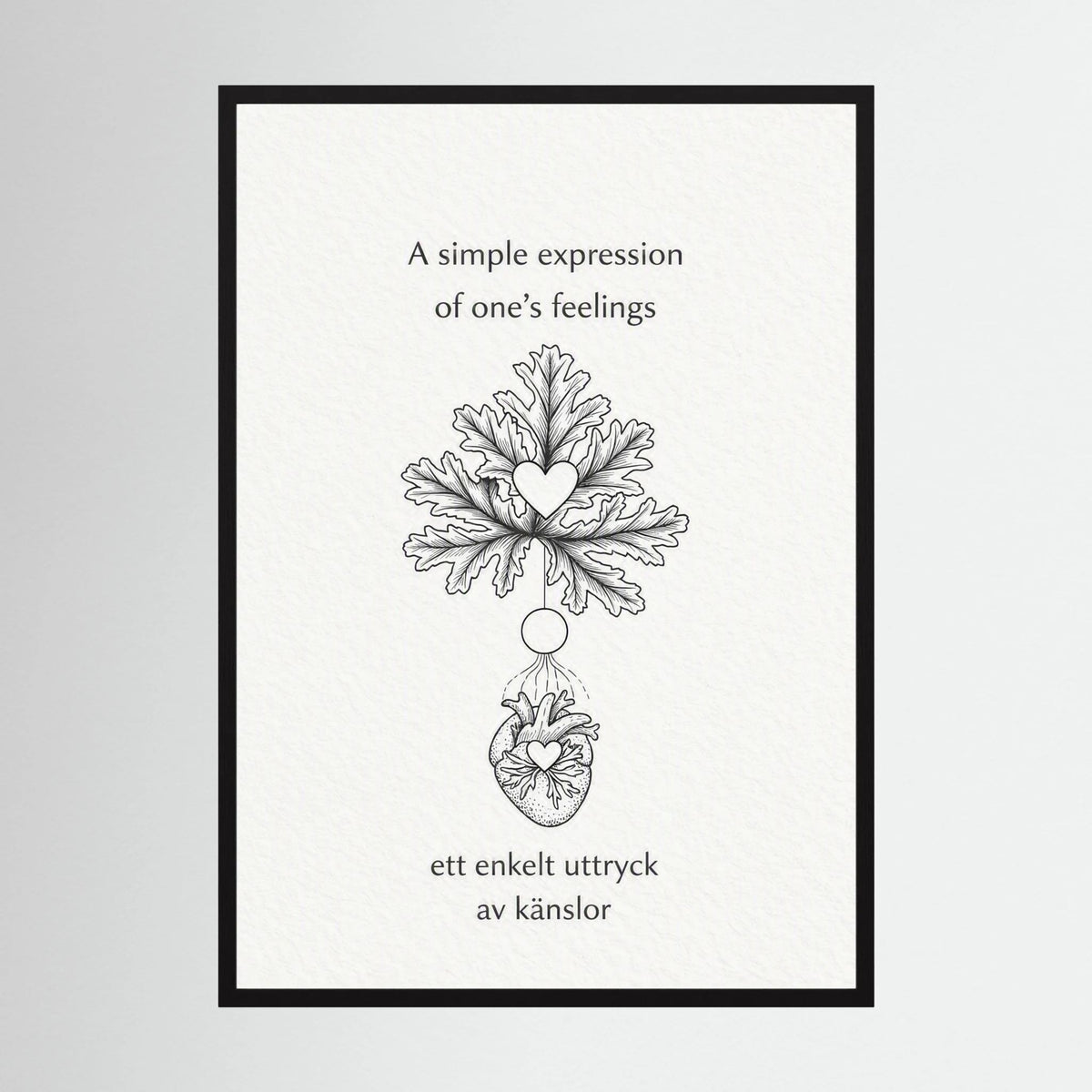 A Simple Expression of One’s Feelings – Heart and Leaf Illustration