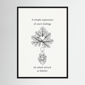 A Simple Expression of One’s Feelings – Heart and Leaf Illustration