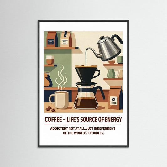 Caffein - Life's Source of Energi: Minimalist Art for Caffeine Lovers