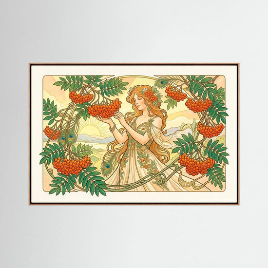 Harvesting Rowan Berries – Art Nouveau Canvas