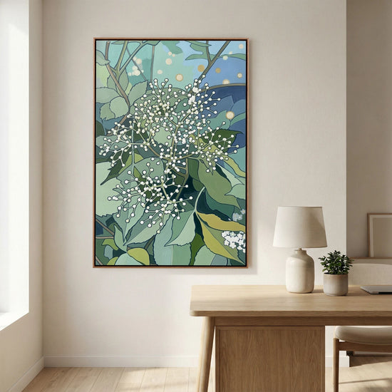 Elderflower Soft Bloom Cluster - Canvas