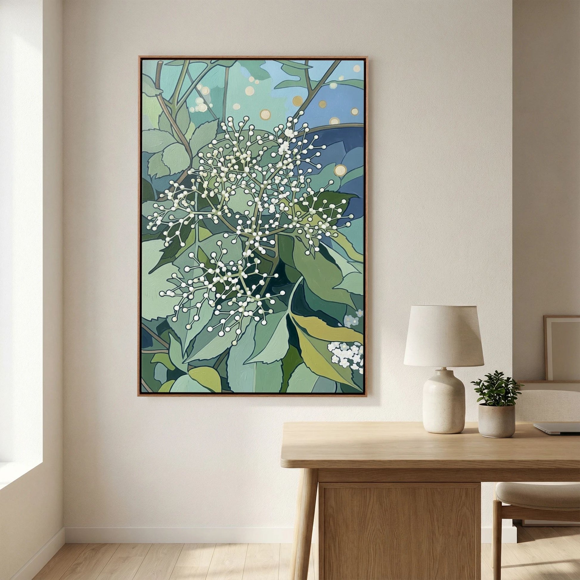 Elderflower Soft Bloom Cluster - Canvas