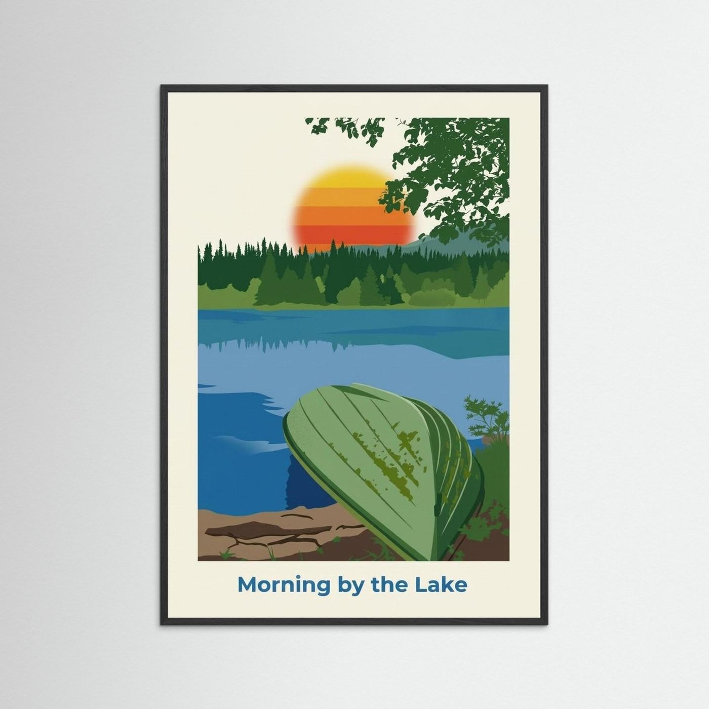 Sunrise Lake Art – Scandinavian Nature Wall Poster