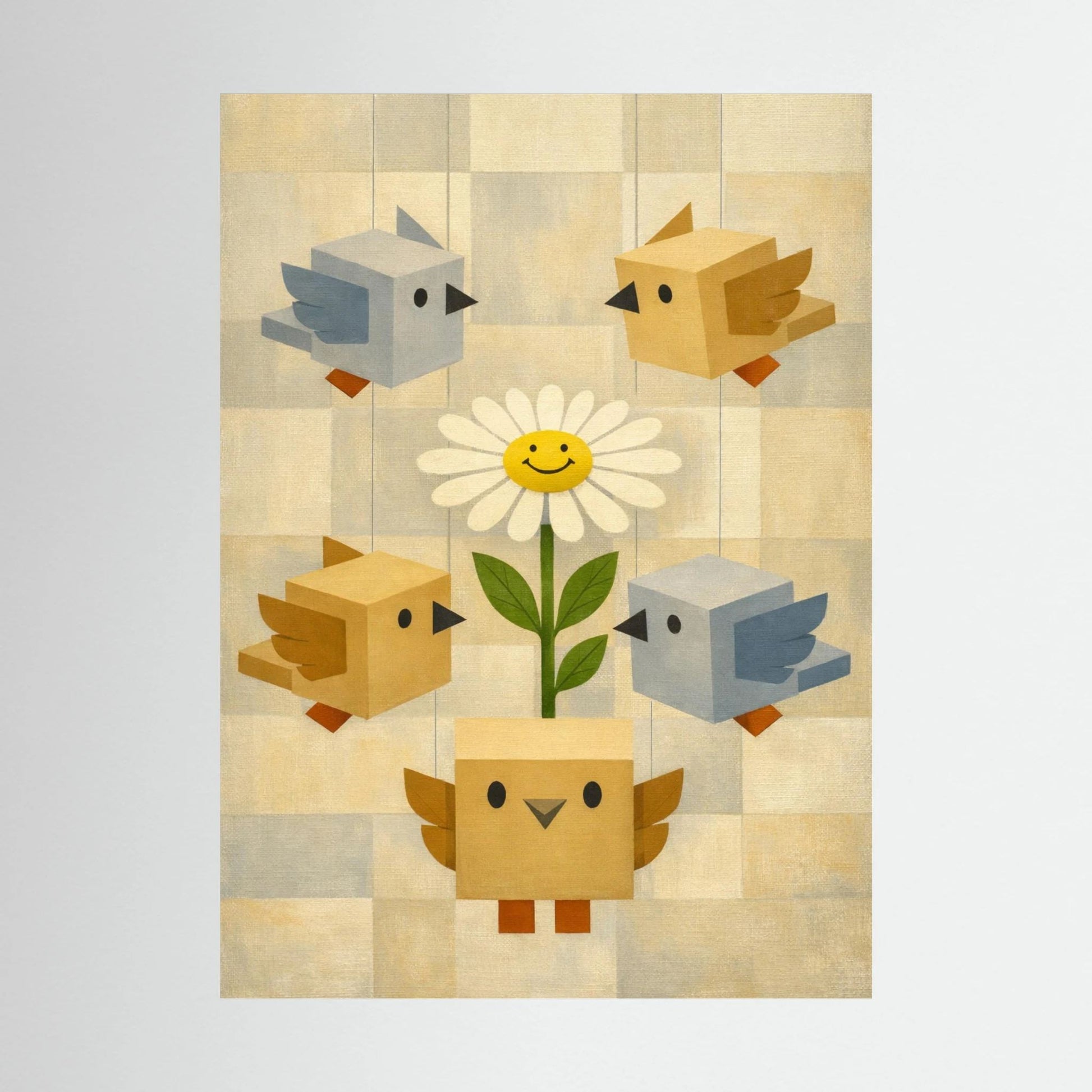 Paper Birds DiY Garden - Canvas Art Print