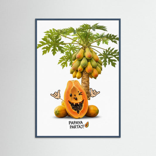 Funny Fruit Party Poster – Tropical Fruit Kitchen Wall Decor