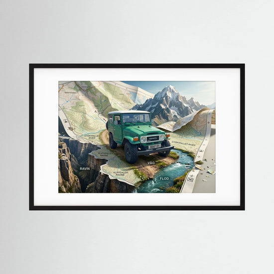Off Road Car Retro Poster -  MAP 01 River
