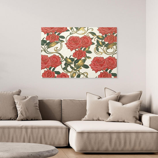 Golden Shadow Rose – Art Nouveau Canvas Print