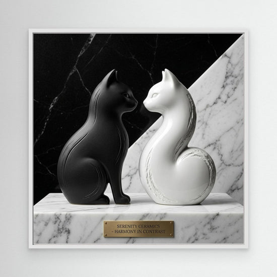 Harmony in Contrast – Ceramic Cats