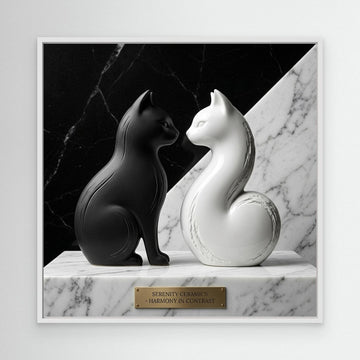 Harmony in Contrast – Ceramic Cats
