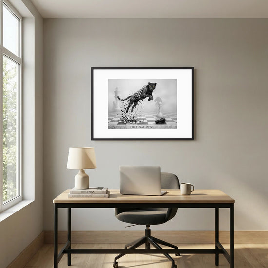 Chess Game – Black & White Cheetah Minimalist Poster