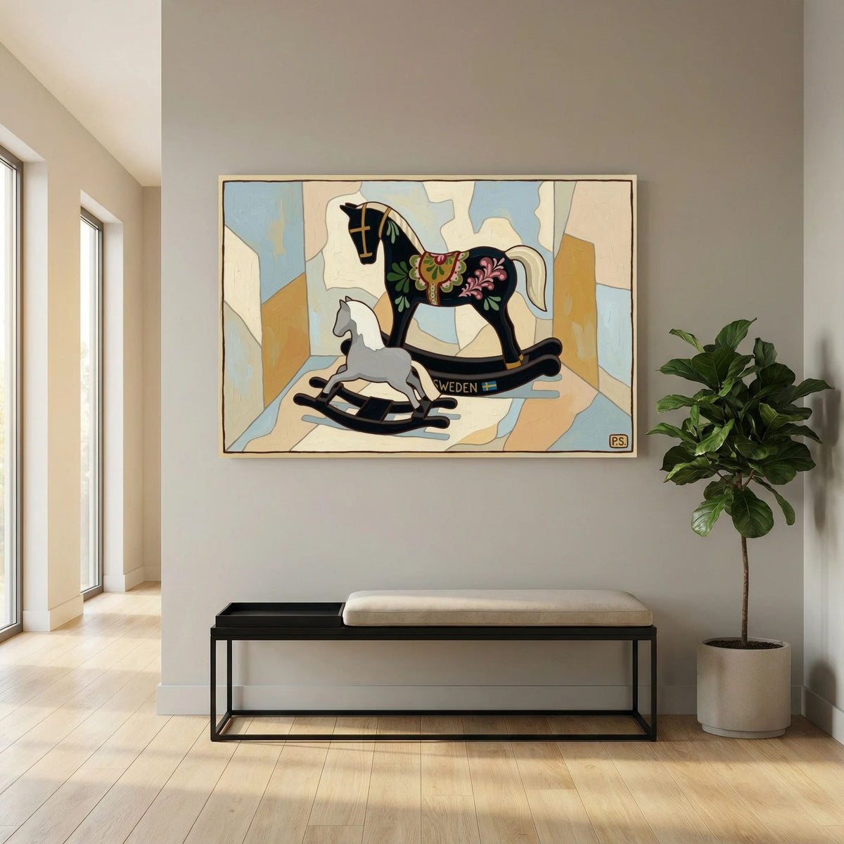 Swedish Rocking Horses Canvas