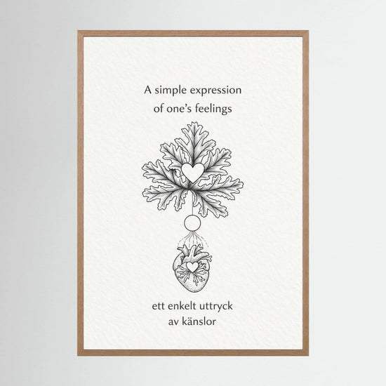 A Simple Expression of One’s Feelings – Heart and Leaf Illustration