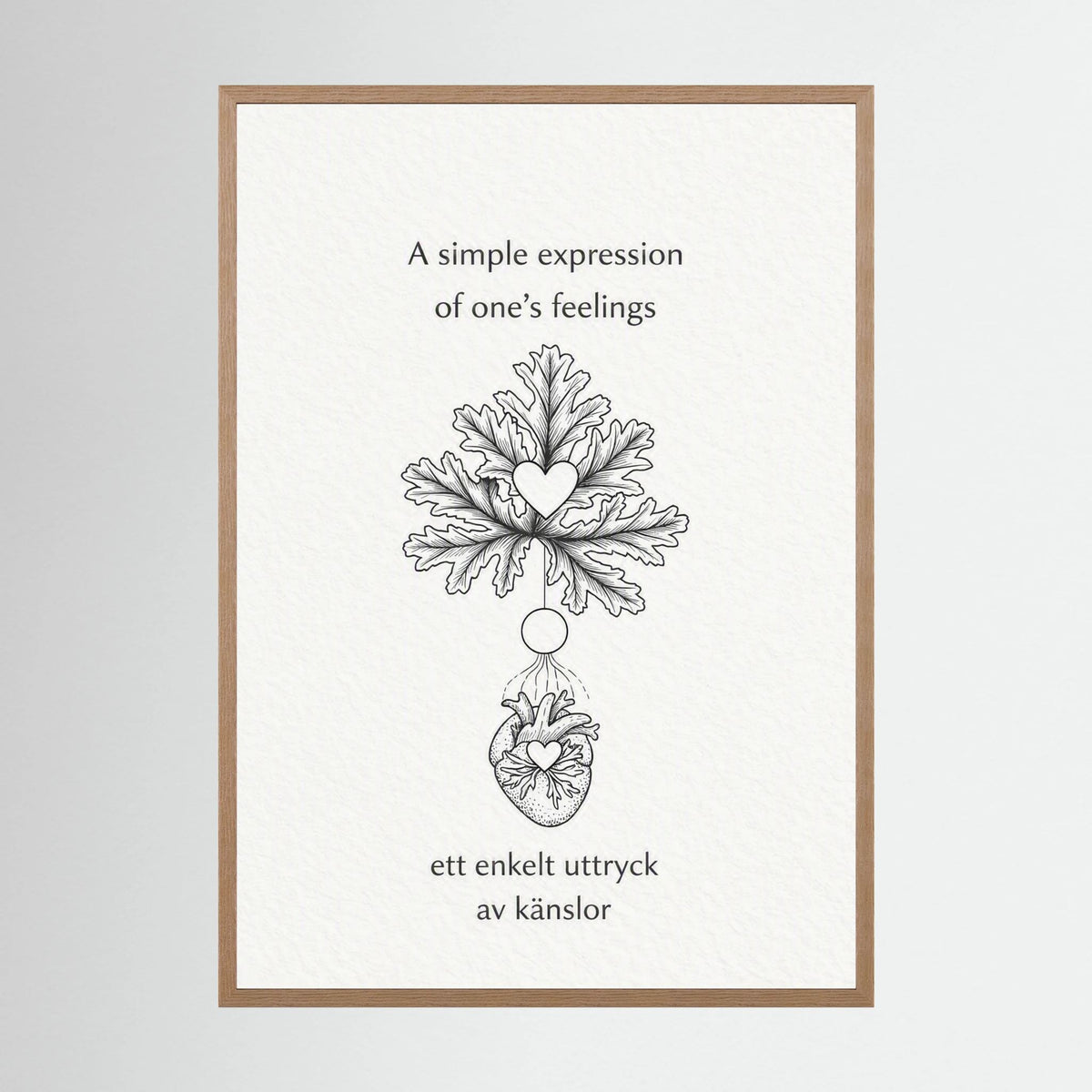 A Simple Expression of One’s Feelings – Heart and Leaf Illustration