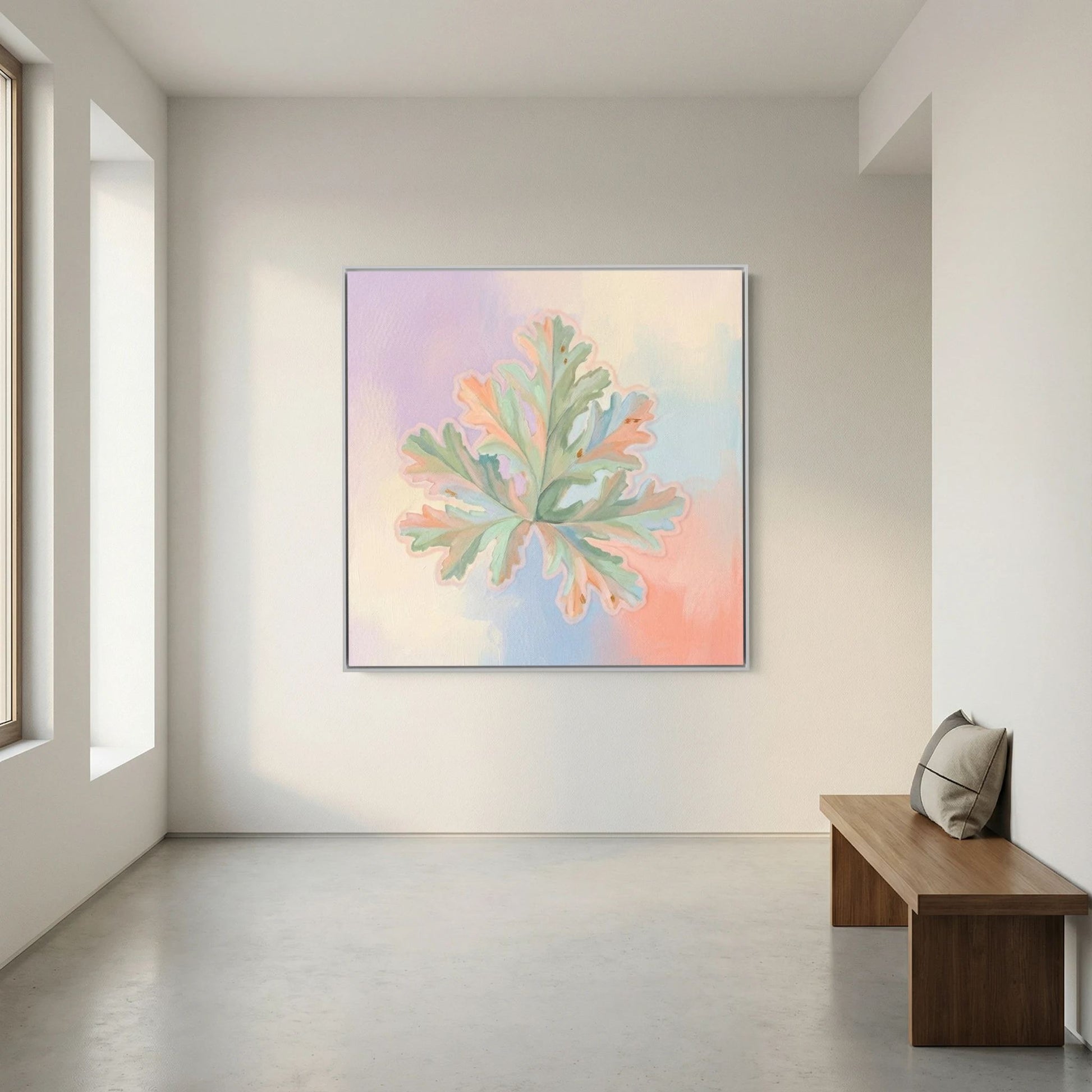 Pastel Leaf Canvas – Light Art Print