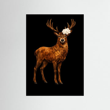 Regal Stag with Floral Crown