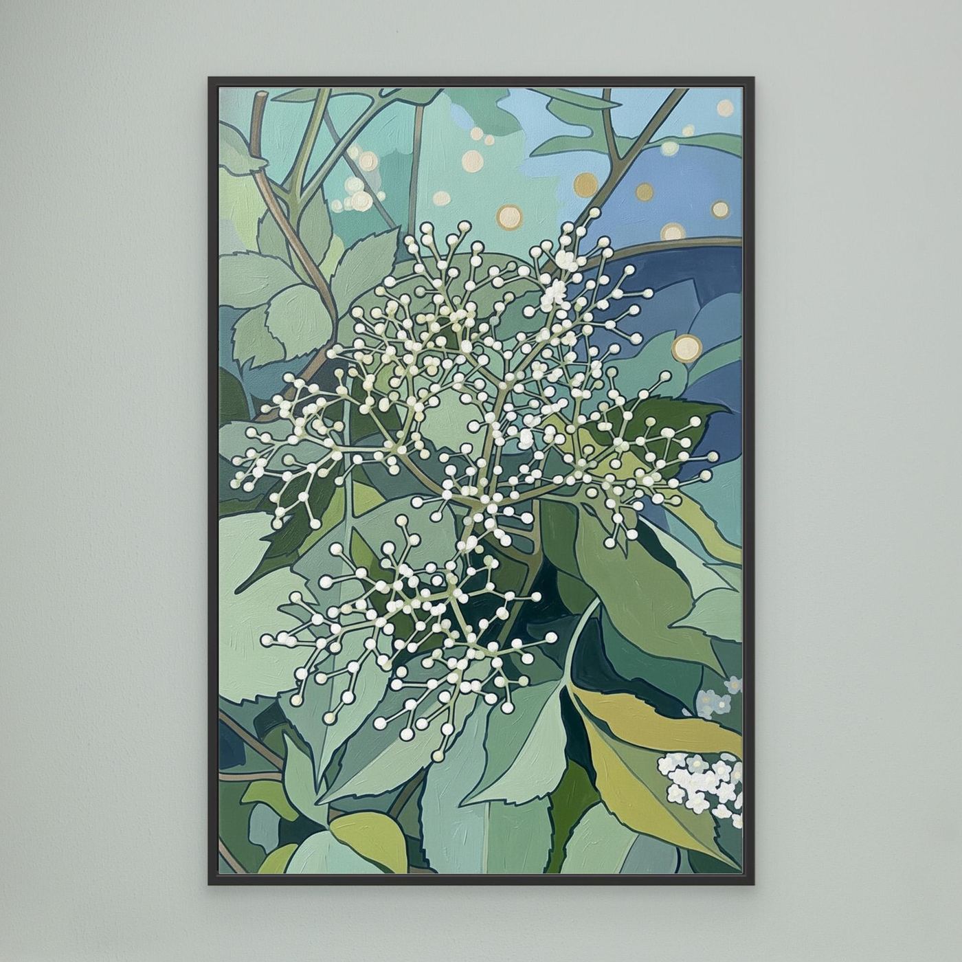 Elderflower Soft Bloom Cluster - Canvas