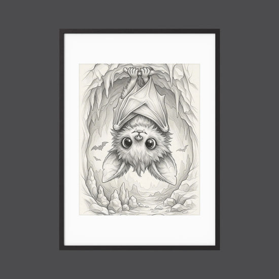 Sketch Drawing: Charmig Fladdermus Illustrerad