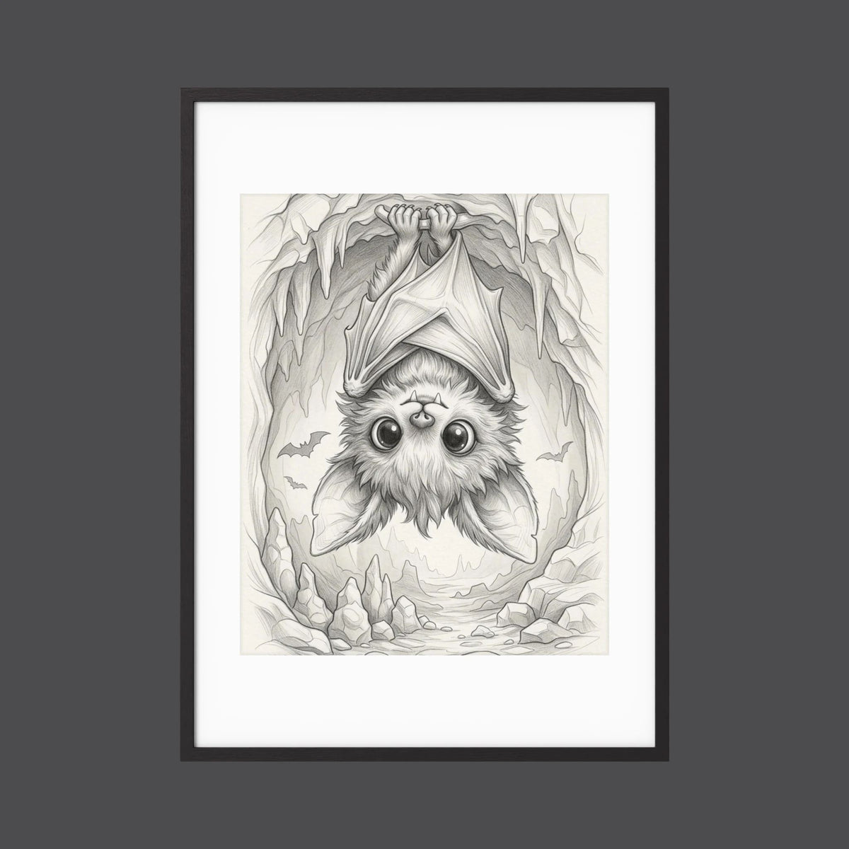 Sketch Drawing: Charmig Fladdermus Illustrerad
