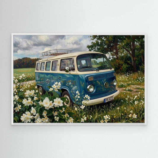 Flowering Jasmine Peace Poster – VW Hippie Canvas Art Decor
