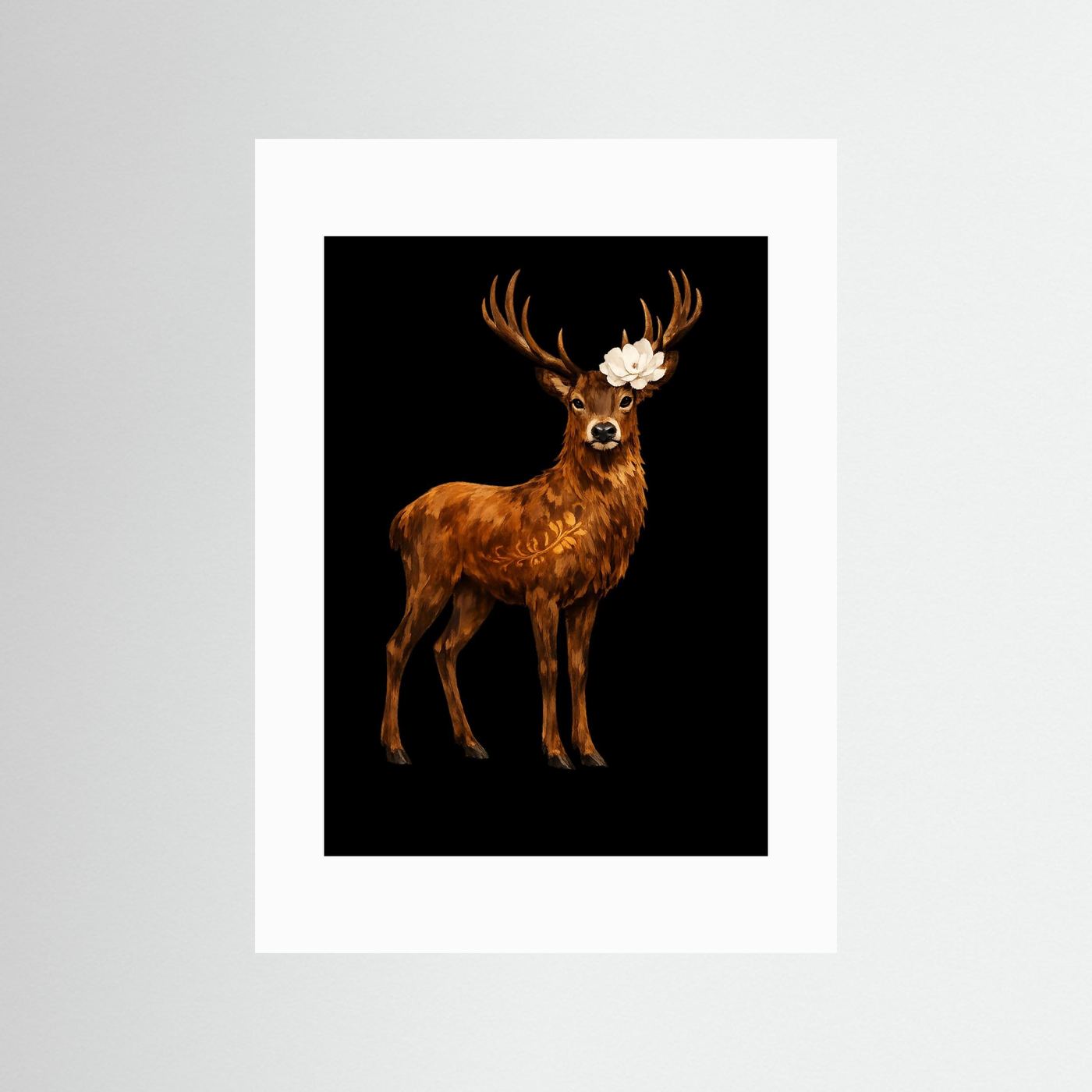 Regal Stag with Floral Crown