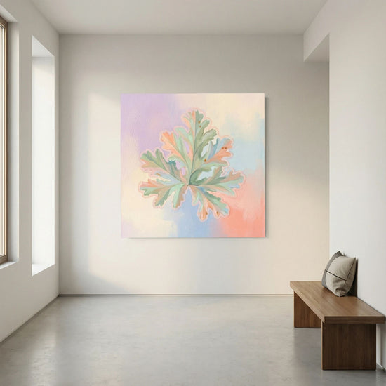 Pastel Leaf Canvas – Light Art Print