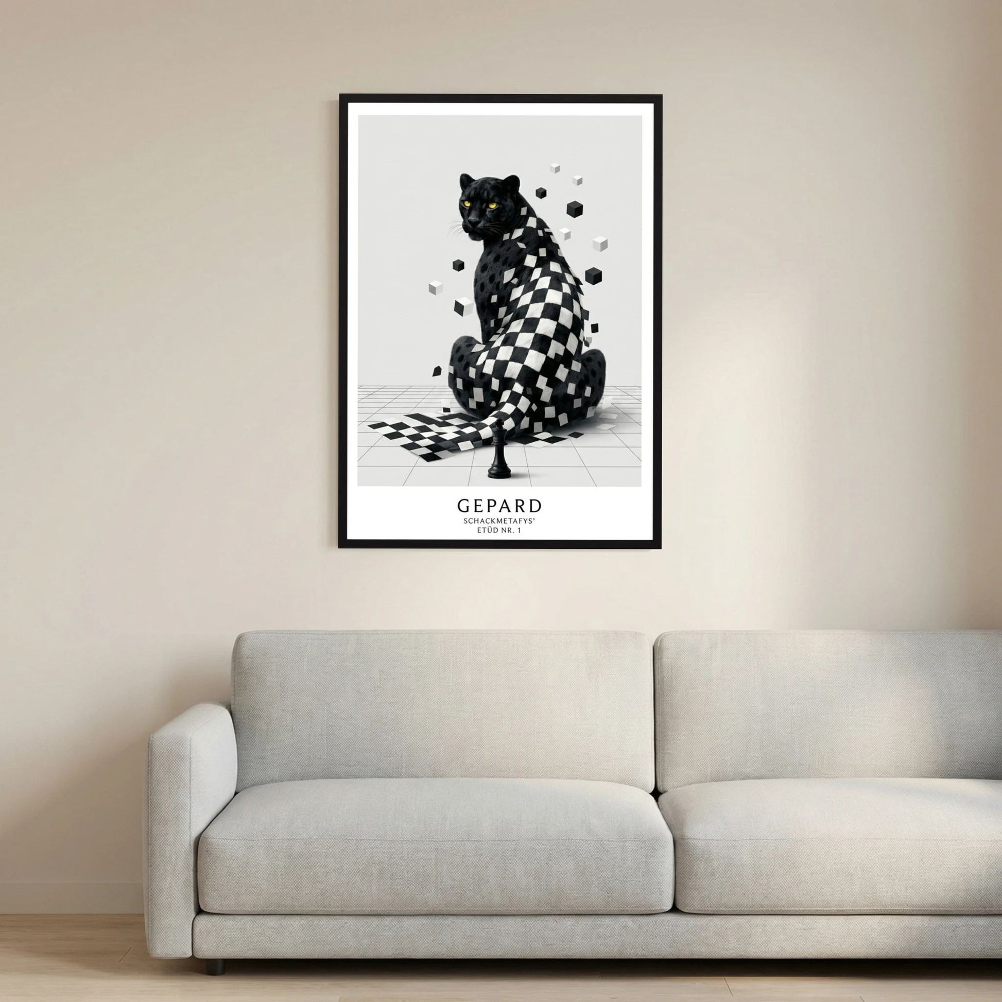 The Chessboard Cheetah - Art Poster