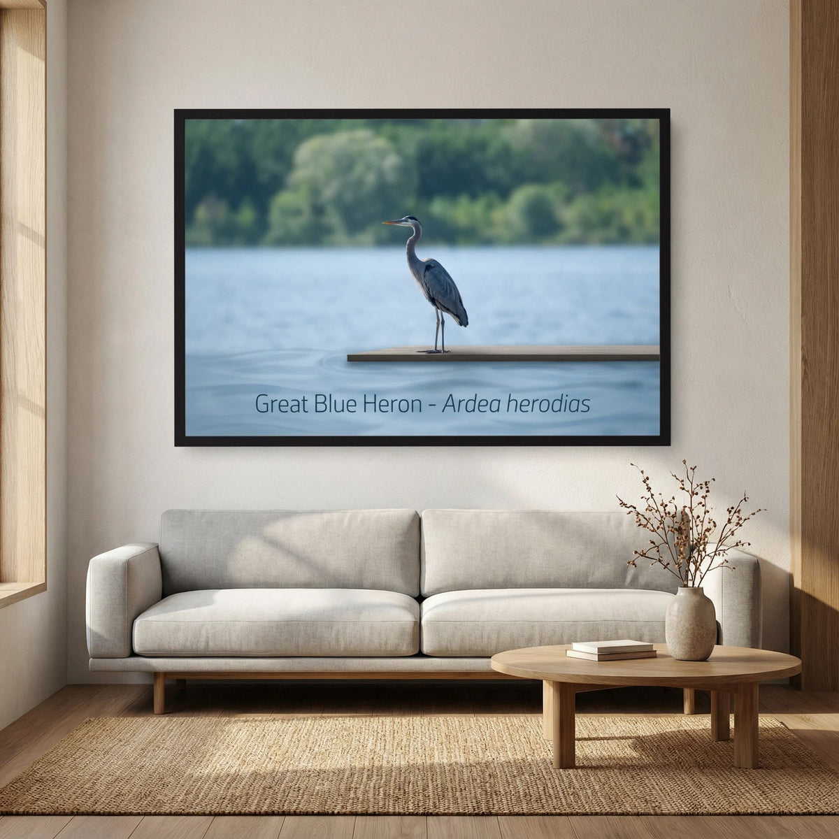 Great Blue Heron Standing Gracefully by the Water's Edge