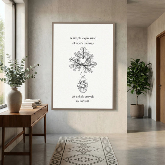 A Simple Expression of One’s Feelings – Heart and Leaf Illustration