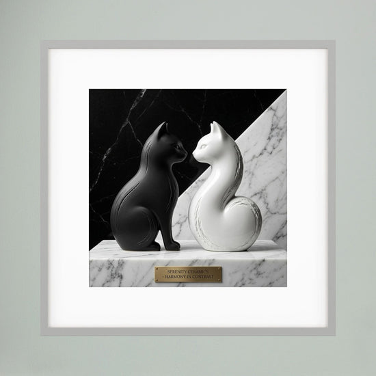 Duality – Black & White Ceramic Cats