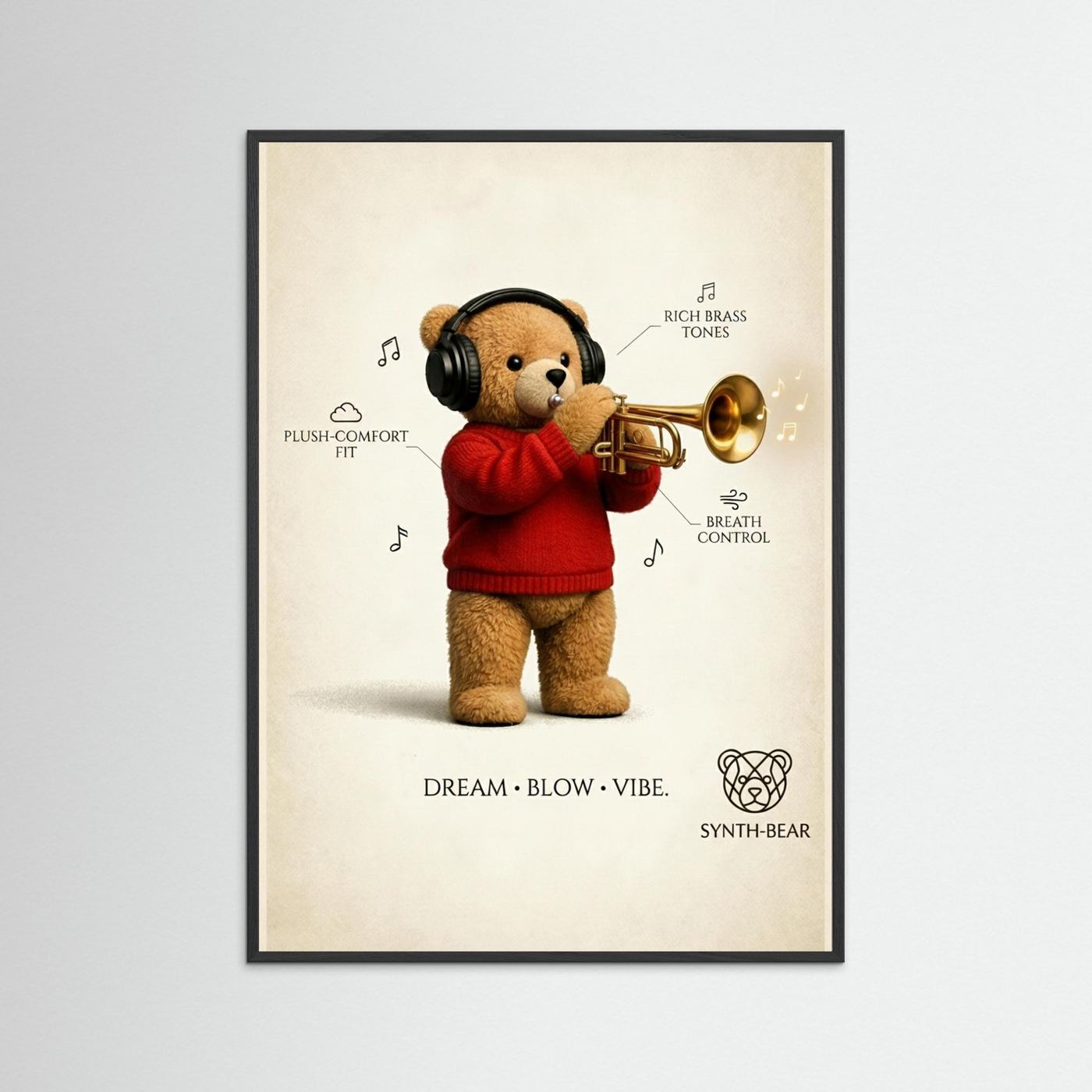 The Trumpet Teddy Poster - Music Series