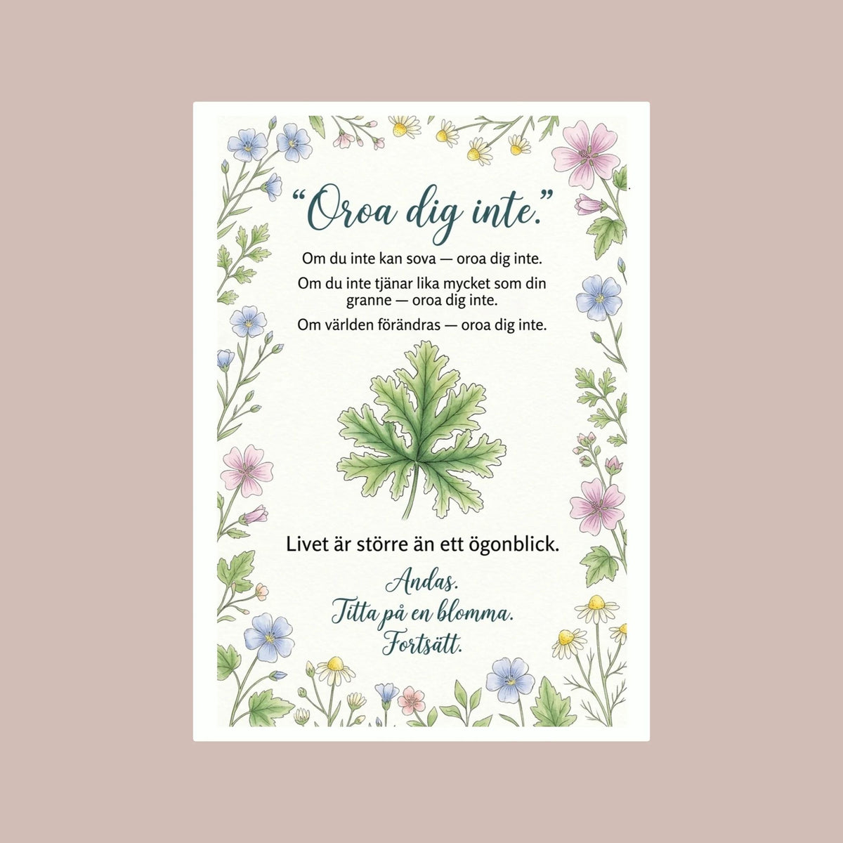 Oroa Dig Inte | Canvas Illustration