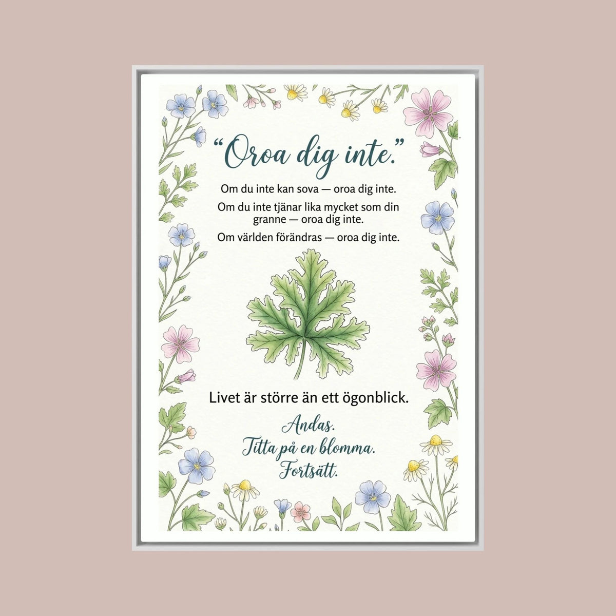 Oroa Dig Inte | Canvas Illustration