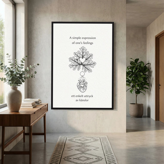A Simple Expression of One’s Feelings – Heart and Leaf Illustration