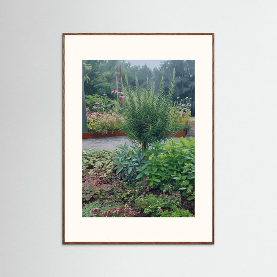 Herb Garden Botanical Poster – Rosemary & Herbs Plants Wall Art