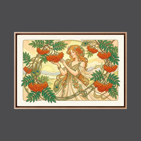 Harvesting Rowan Berries – Art Nouveau Canvas