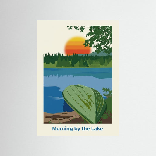 Sunrise Lake Art – Scandinavian Nature Wall Poster