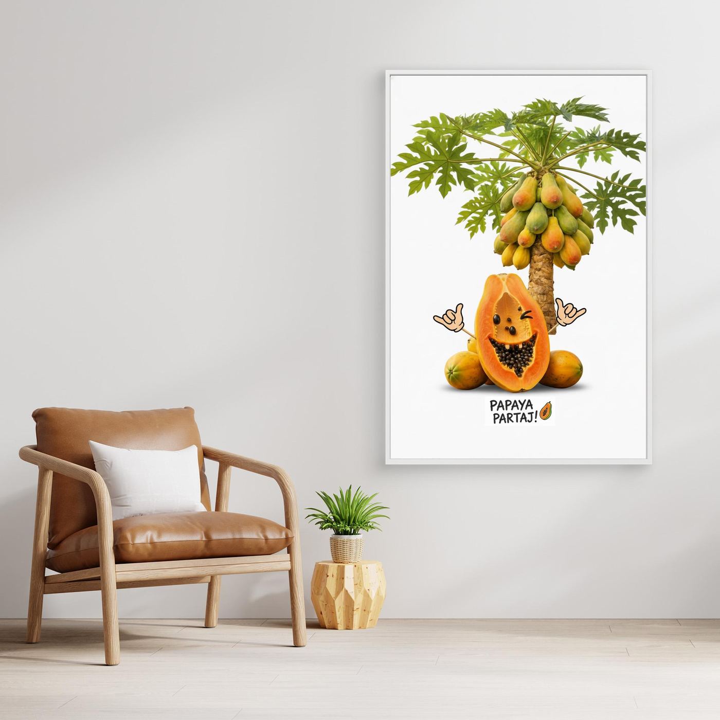 The Happy Papaya – Canvas Art Print