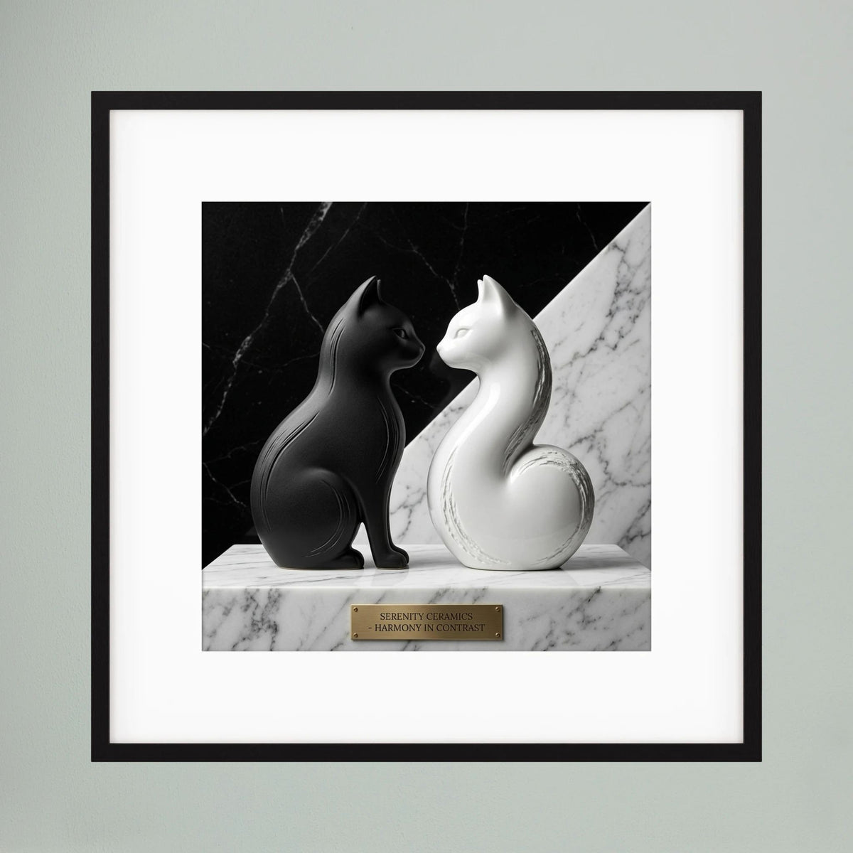 Duality – Black & White Ceramic Cats