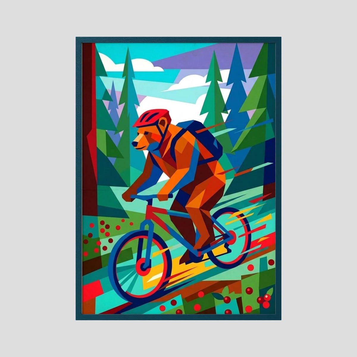 Trail Bear Bearly on Time Konstposter