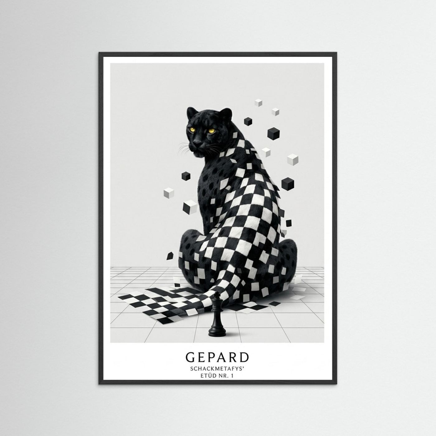 The Chessboard Cheetah - Art Poster